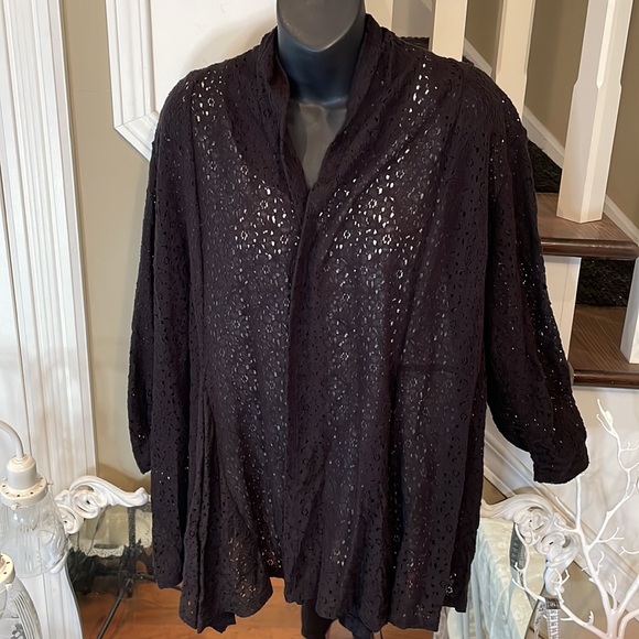 Style & Co. Eyelet Lace Blazer, Gathered at Sleeves, Fabulous Front Details - Picture 9 of 11